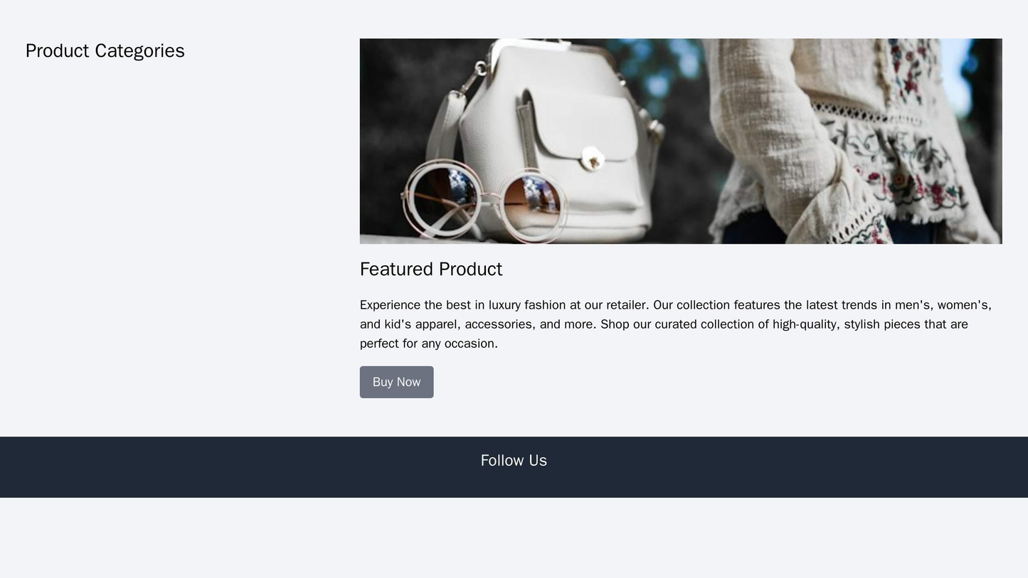 A fashion retailer site featuring a multi-column layout, with the main product categories displayed on the left side, a Web Template 4800