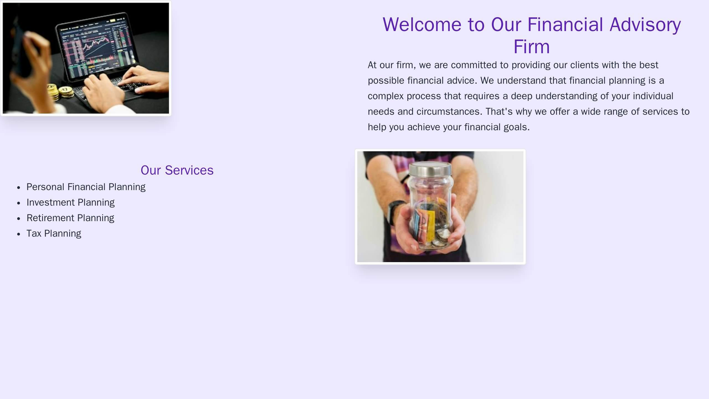 A financial advisory firm site: A clean, elegant design with a centered logo, a color palette inspired by currency, and Web Template 3746