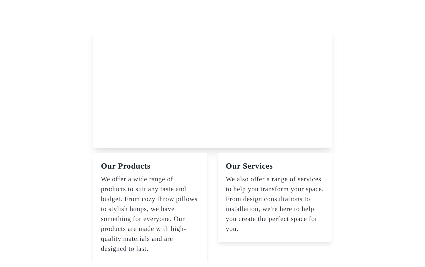 A home decor brand site with a right sidebar showcasing a curated selection of products, a minimalist and clean design, Web Template 4482