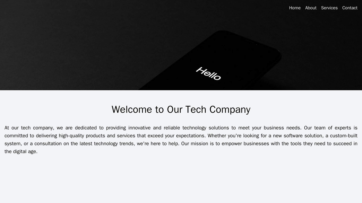 A tech company site with a full-width header image, a navbar at the top right, and a clean, minimalist design with pops Web Template 2219