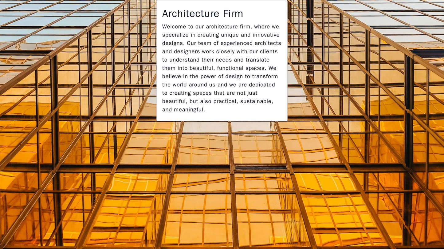 Architecture Firm: A portfolio website with a full-screen hero image showcasing one of their architectural masterpieces. Web Template 4071