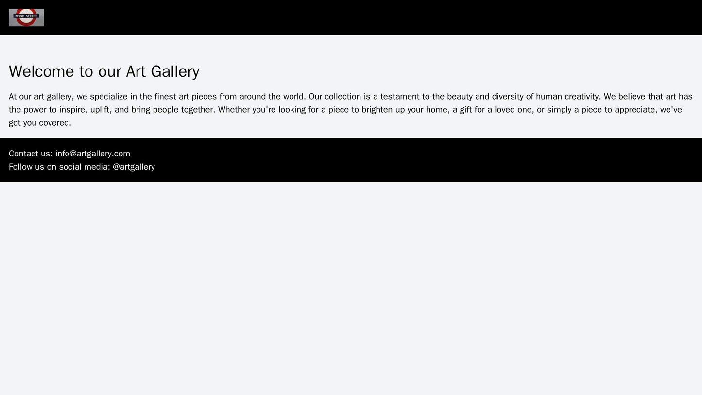 Art Gallery: A full-screen, rotating slideshow of artwork, a black header with a stylish, white logo on the left, and a Web Template 4669