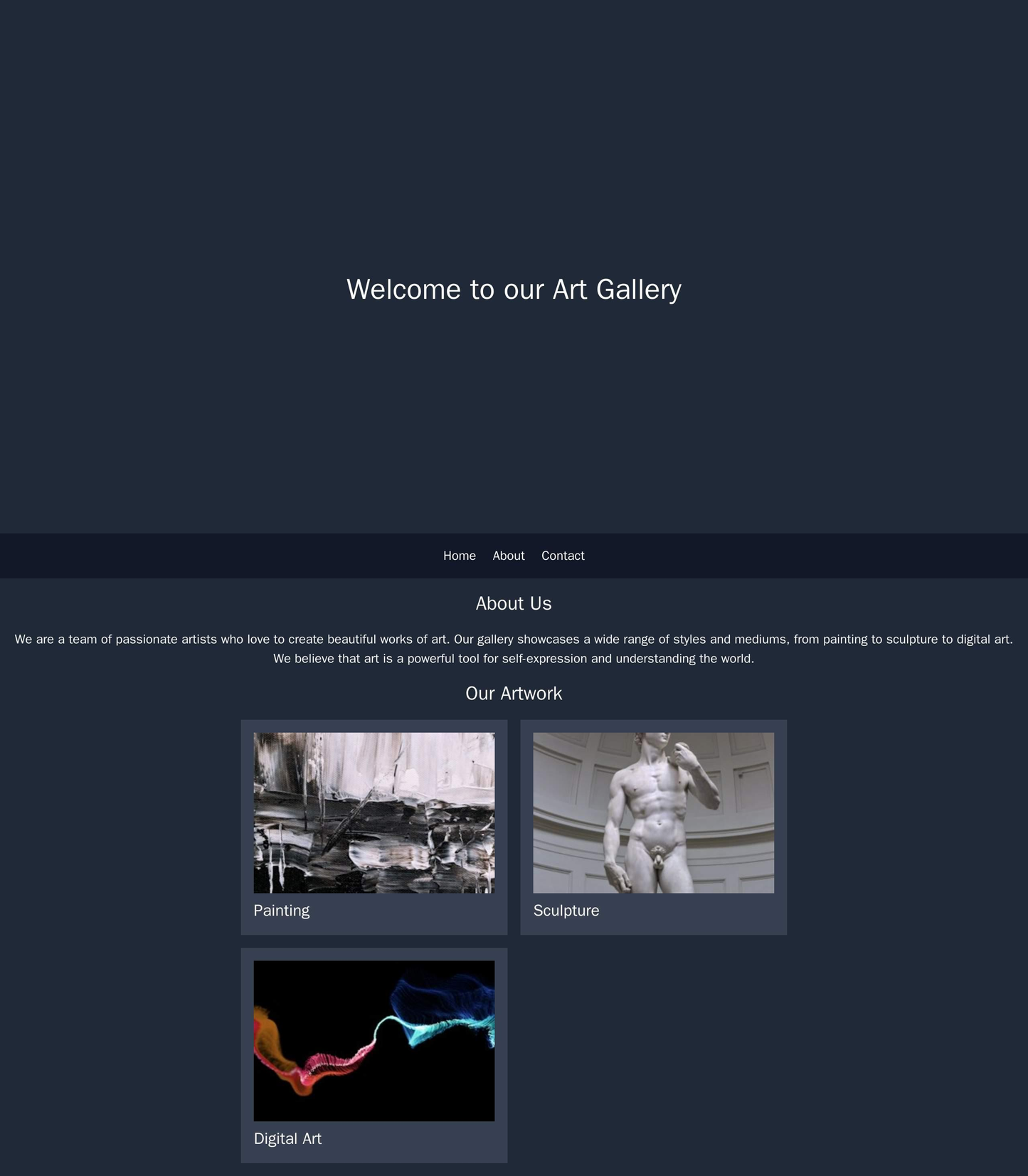 Art Gallery: A dark and elegant design featuring a full-width image of a painting on the homepage. Navigation placed at Web Template 4765