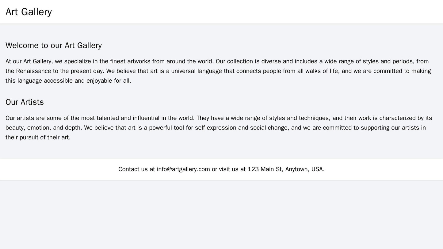 Art Gallery: A visually stunning and intuitive design with a full-width slideshow of artwork, intuitive navigation, and Web Template 4910