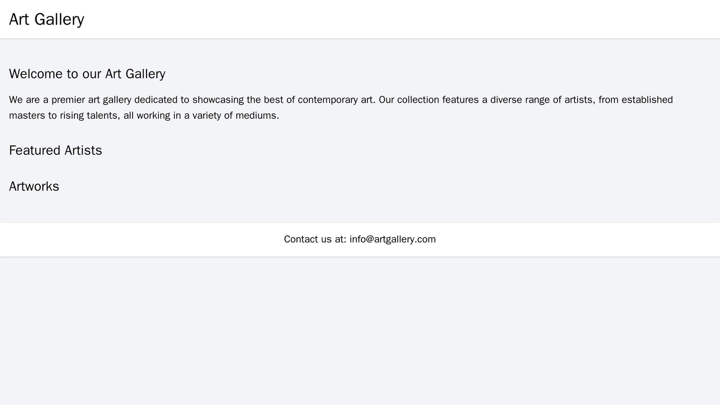 Art Gallery Site: A slideshow of featured artists and their works, a grid layout of artworks with information on hover, Web Template 2306