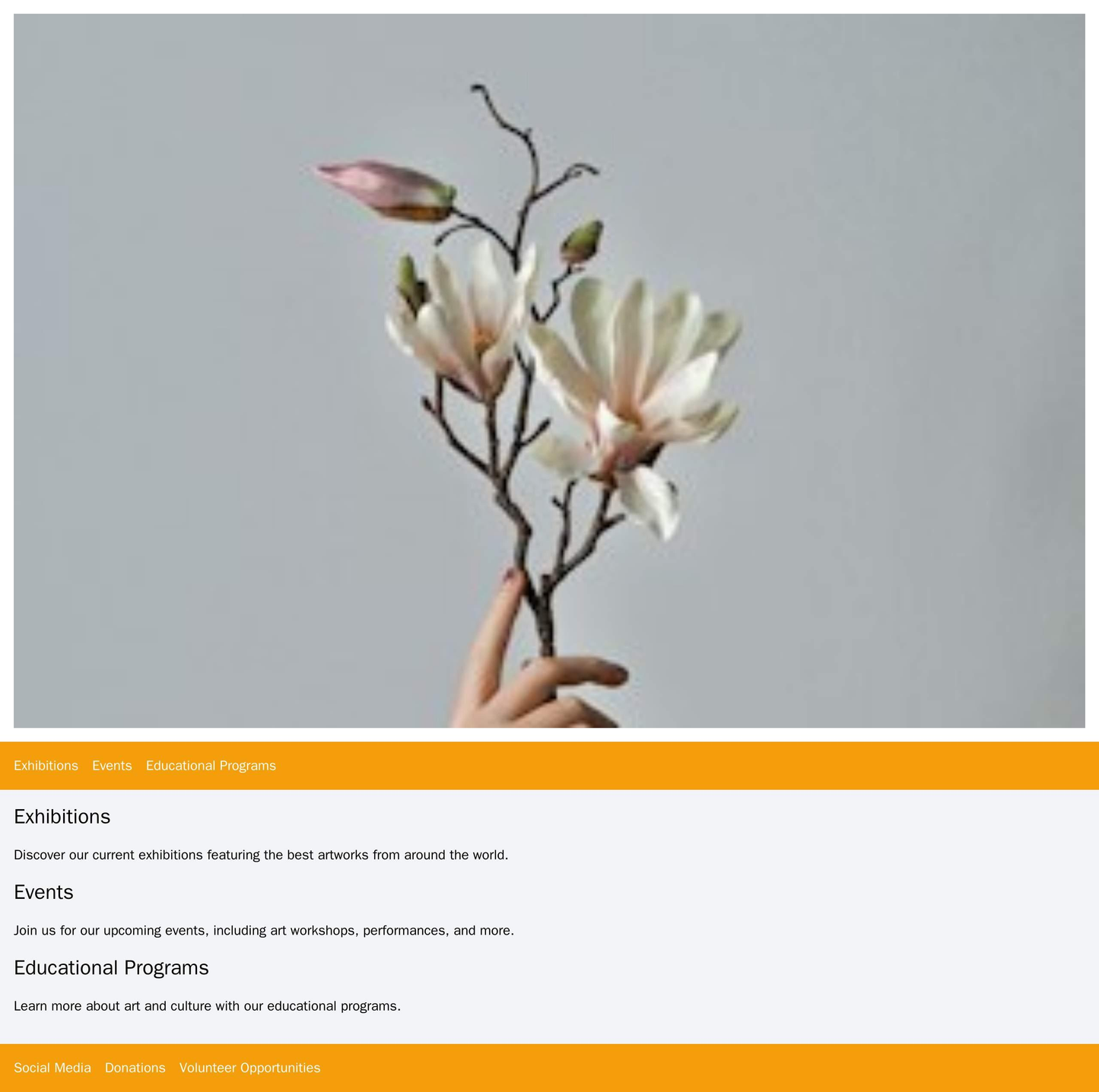 Arts or Cultural Organization: A visually expressive design with a header featuring an image of a famous work of art or Web Template 3654