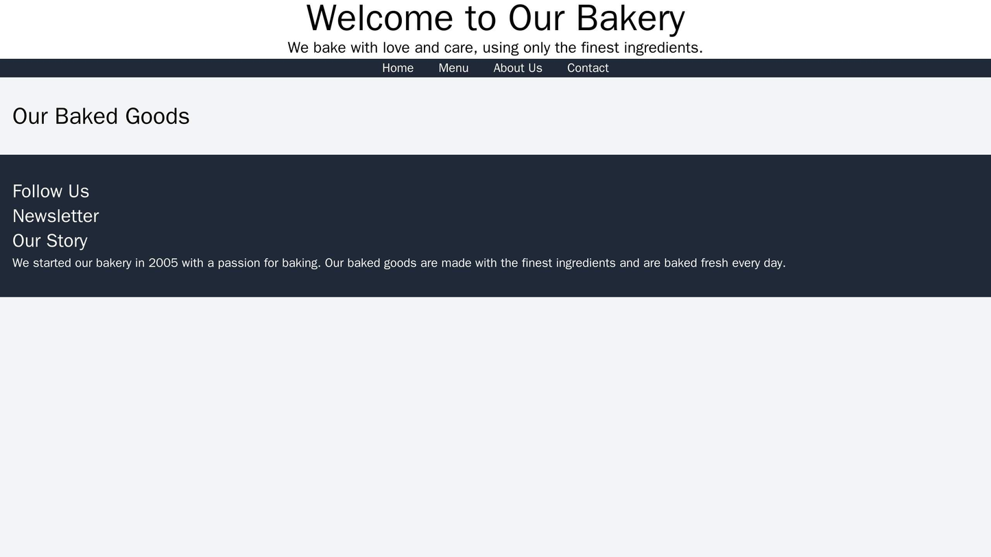 Bakery: A warm and inviting design with a full-width header image featuring a delicious pastry. The menu is located at t Web Template 2109