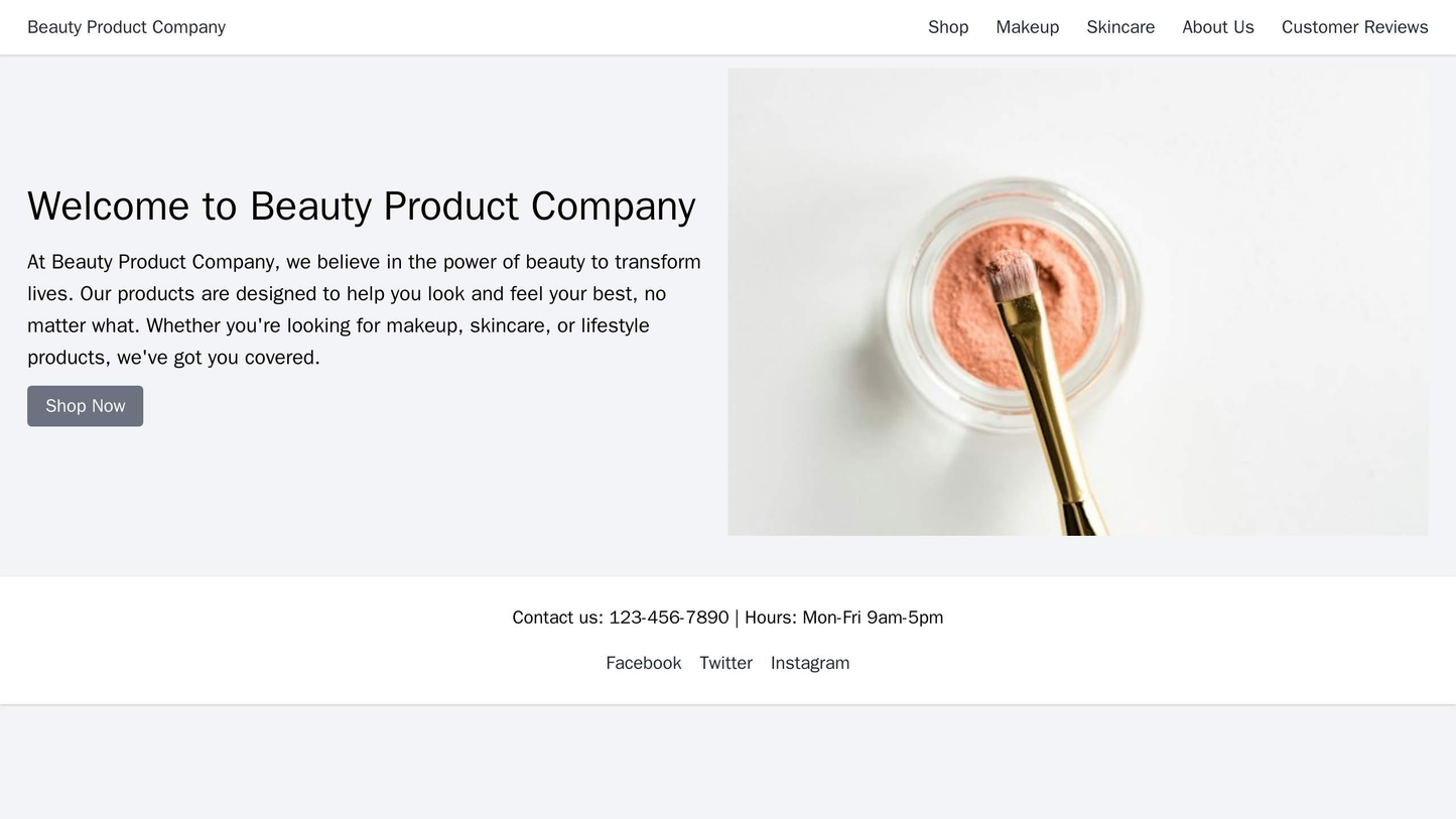 Beauty Product Company Site: Eye-catching design with a hero image showcasing a popular product. A left-side navigation Web Template 2081