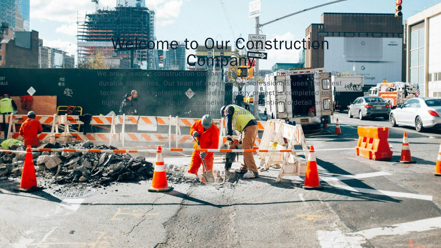 Construction Company: A modern design with a large hero image showcasing an impressive building project. The logo is at Web Template 2430