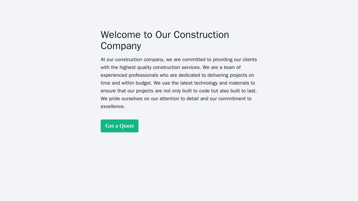 Construction Company: A dynamic design with a video background, a large call-to-action button, and a left sidebar where Web Template 4788