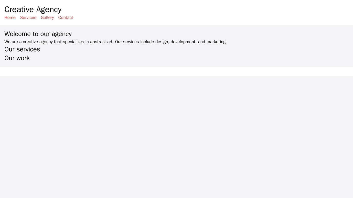 Creative Agency: A design inspired by abstract art, with bold typography, a mosaic-style layout for different services, Web Template 4925