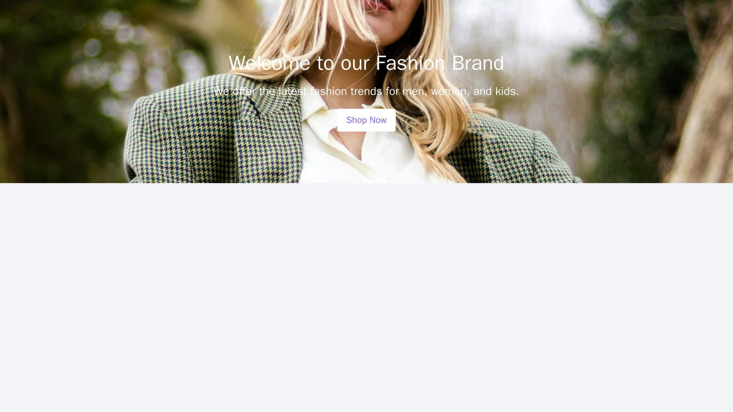 E-commerce Site for a Fashion Brand: A full-width header image with overlapping text and call-to-action button. Product Web Template 3768