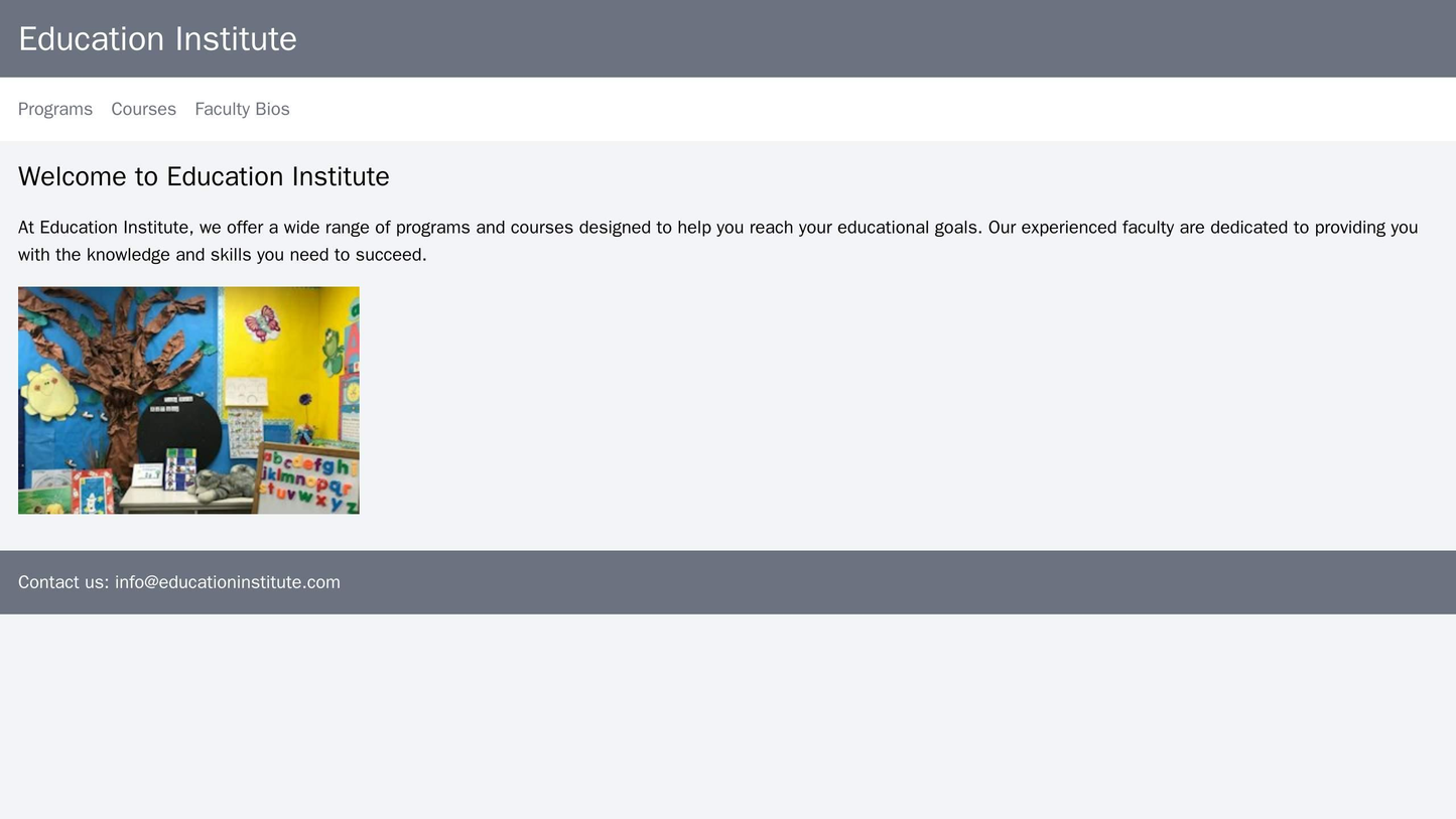Education Institute: A multi-column layout with a large header image of students in a classroom. The navigation menu is Web Template 4253