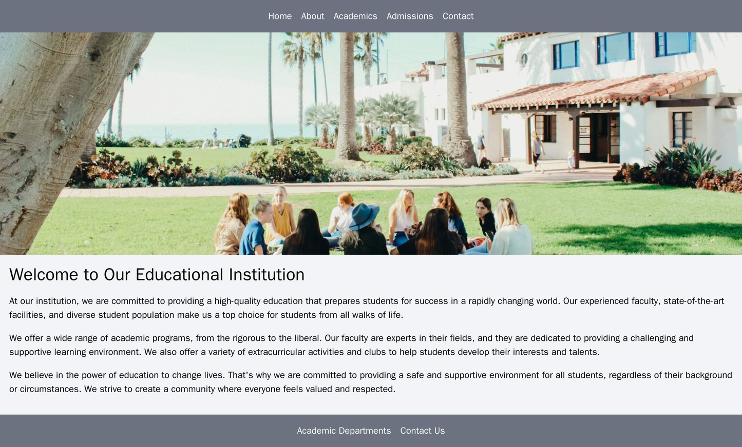 Educational Institution: A clean, organized site with a top navigation bar, a central banner displaying an image of the Web Template 4658