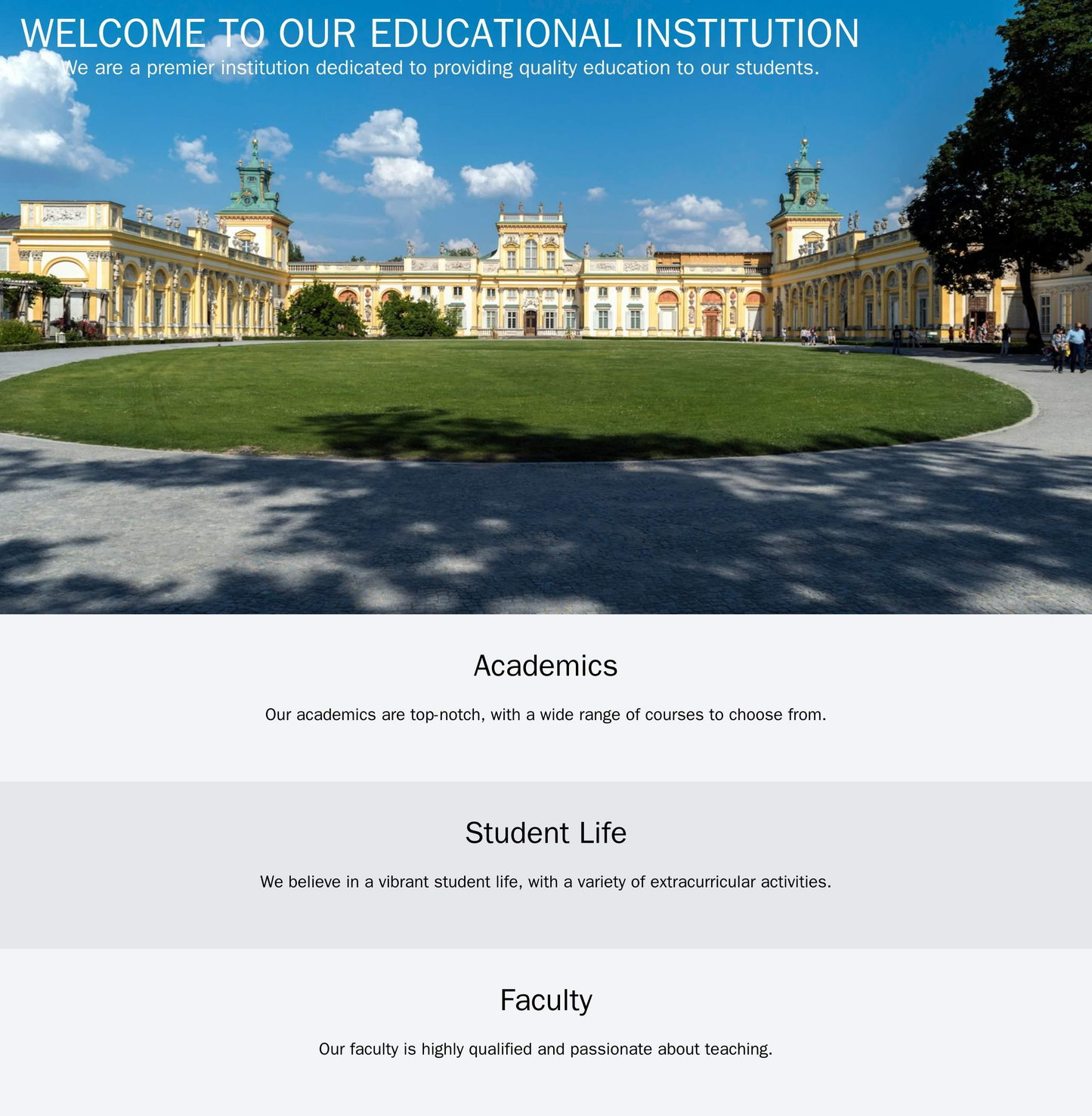Educational Institution Website: A multi-column layout with sections for academics, student life, and faculty, a header Web Template 4562
