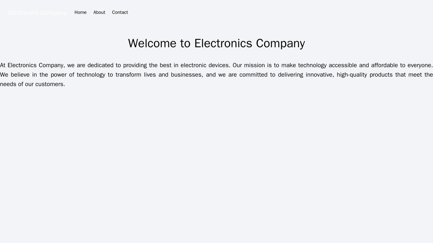 Electronics Company: A minimalist layout with a large, high-definition image of an electronic device as the background. Web Template 2405
