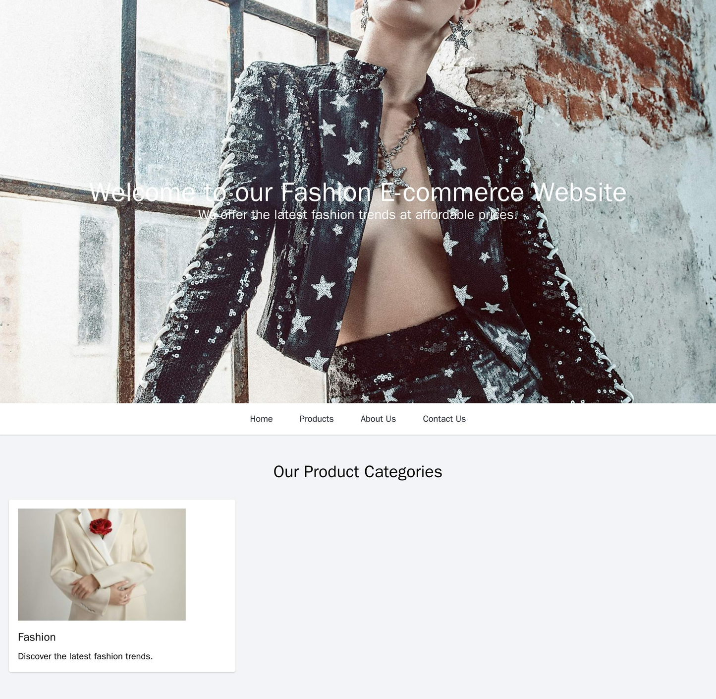 Fashion E-commerce Website: A visually stunning homepage featuring a full-width background image of a model wearing the Web Template 3401