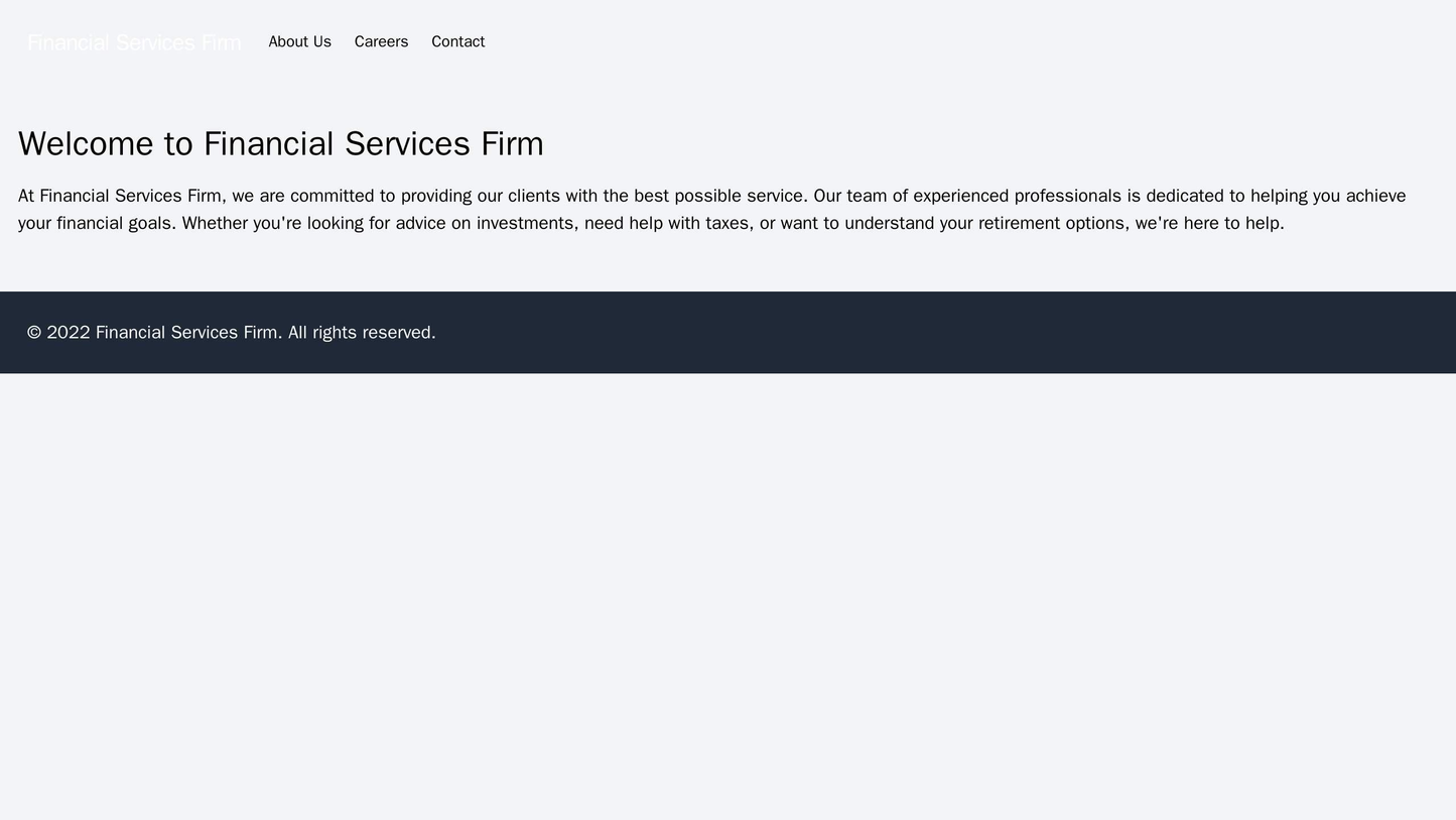Financial Services Firm: A professional, grid-based design with a clean color palette, a central logo, a navigation bar Web Template 4906
