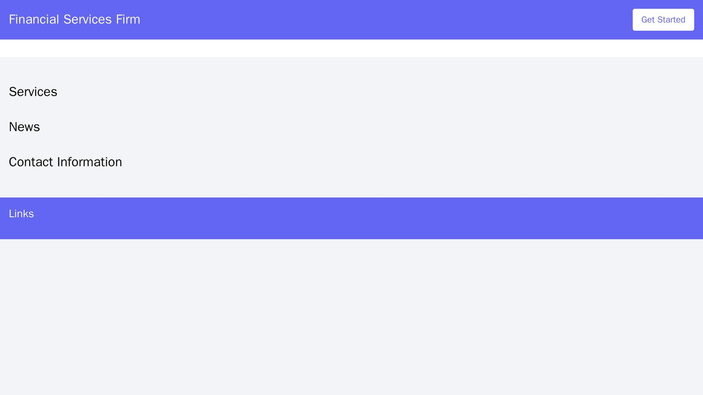 Financial Services Firm Website: A clean layout with a header featuring the logo, a call-to-action button, and sections Web Template 4272