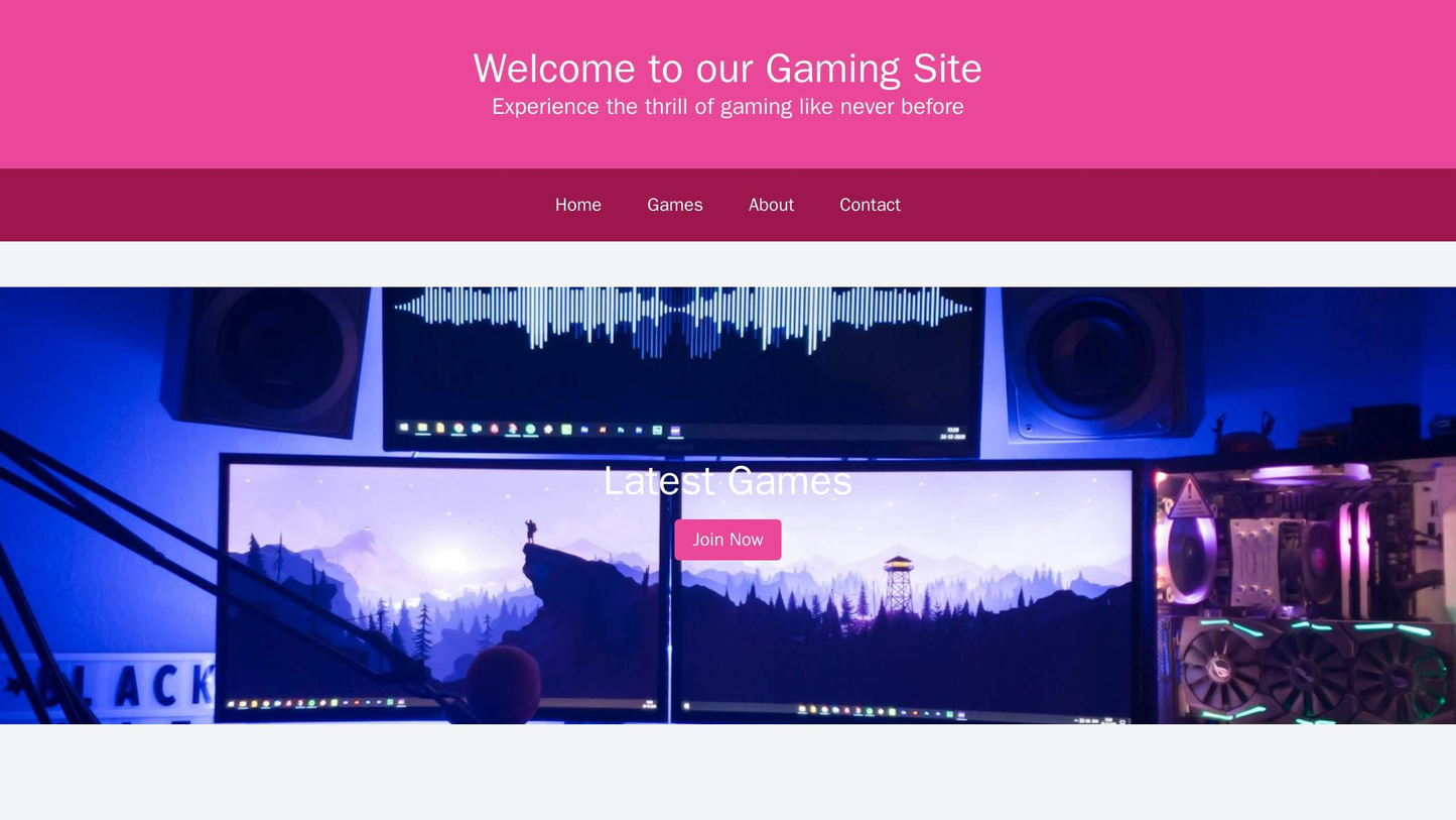 Gaming Site: A bold and energetic design with a large centered logo and a main menu at the top. The homepage features a Web Template 3907