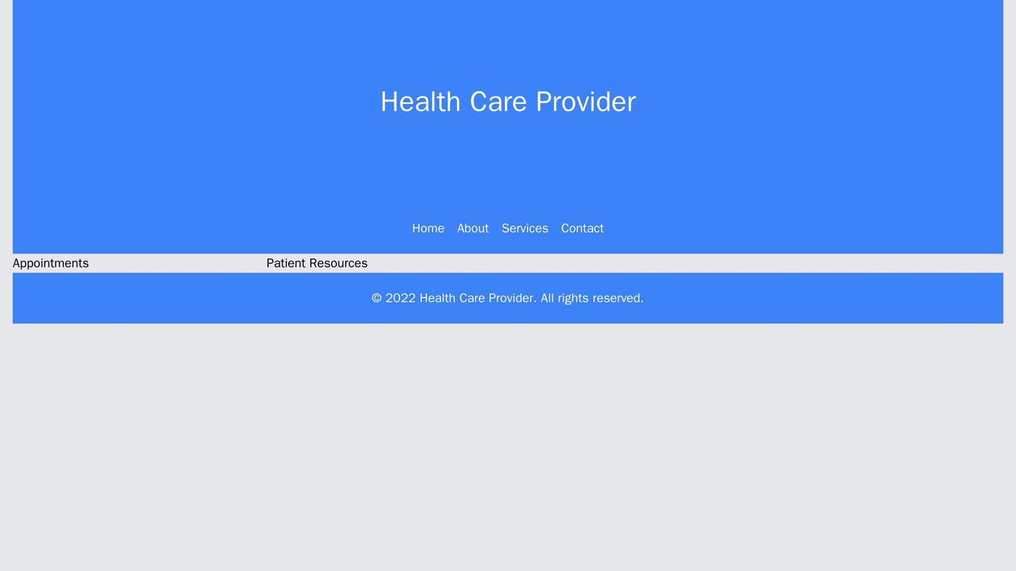 Health Care Provider: A calming and professional design, with a full-width header image of a healthcare facility, and a Web Template 4701