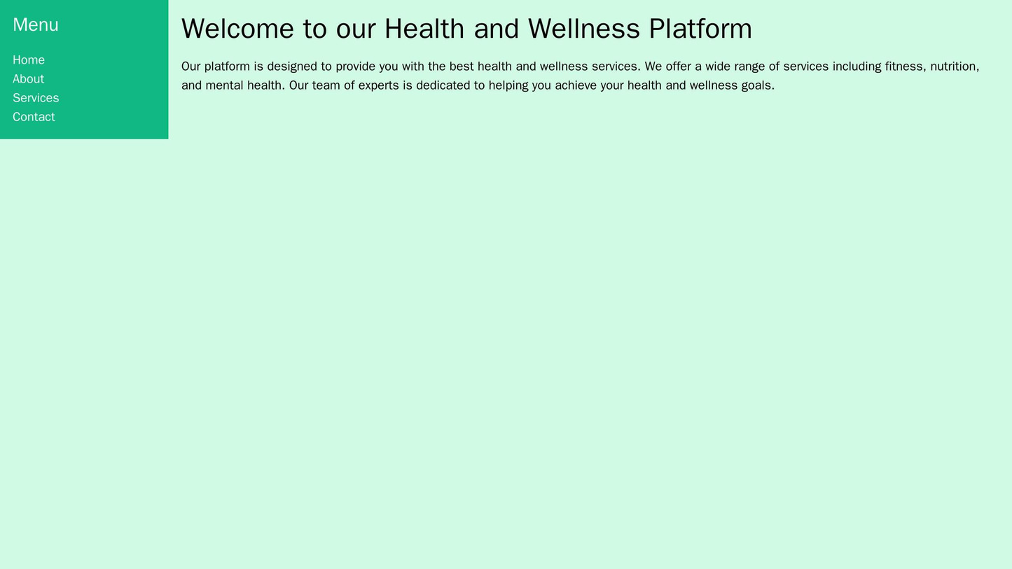 Health and wellness platform: A multi-page website with a left-sidebar menu, making it easy to access various sections. Web Template 3723