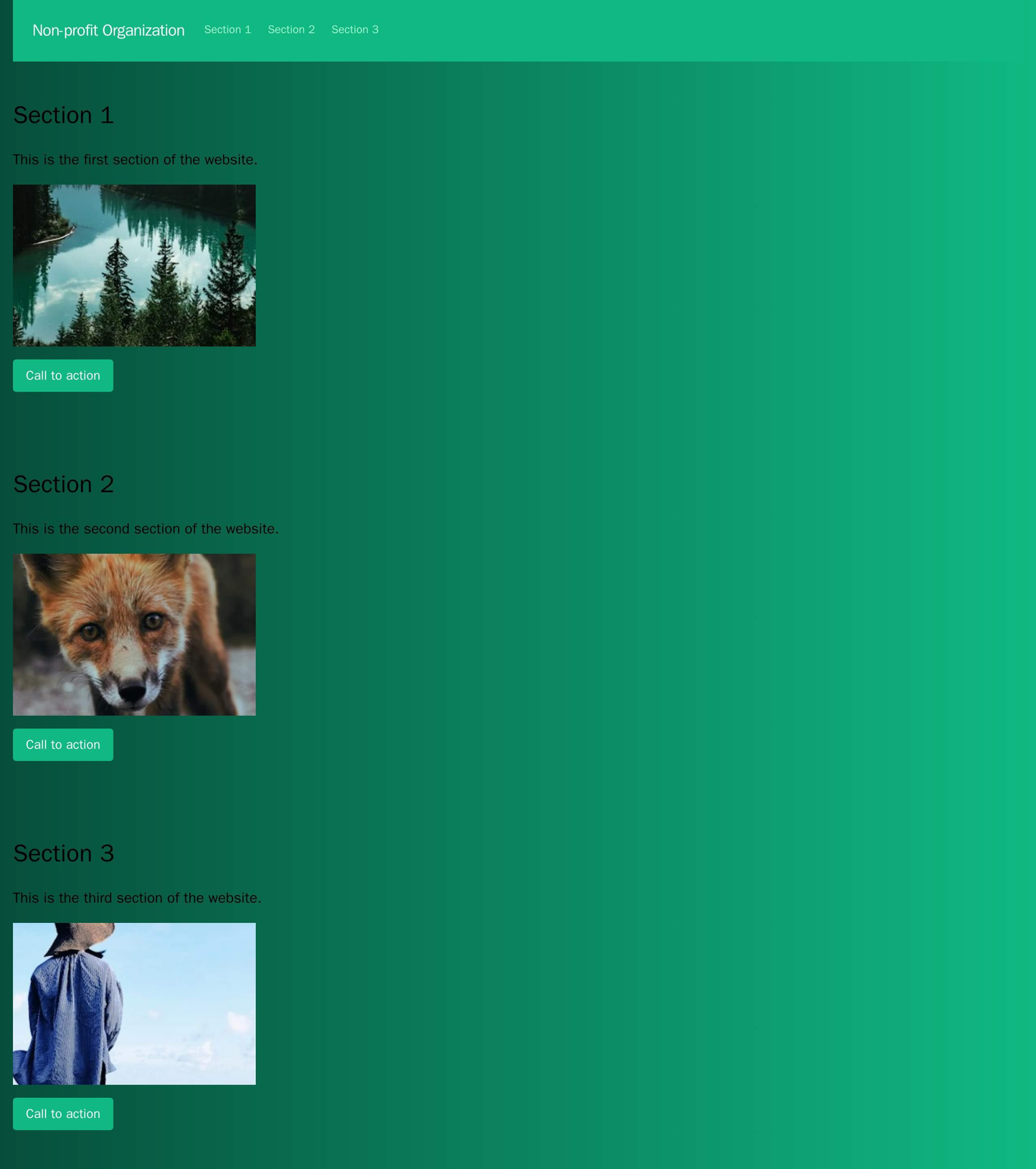 Non-profit Organization: A heartfelt and compassionate design featuring a left-aligned logo and a horizontal navigation Web Template 2058