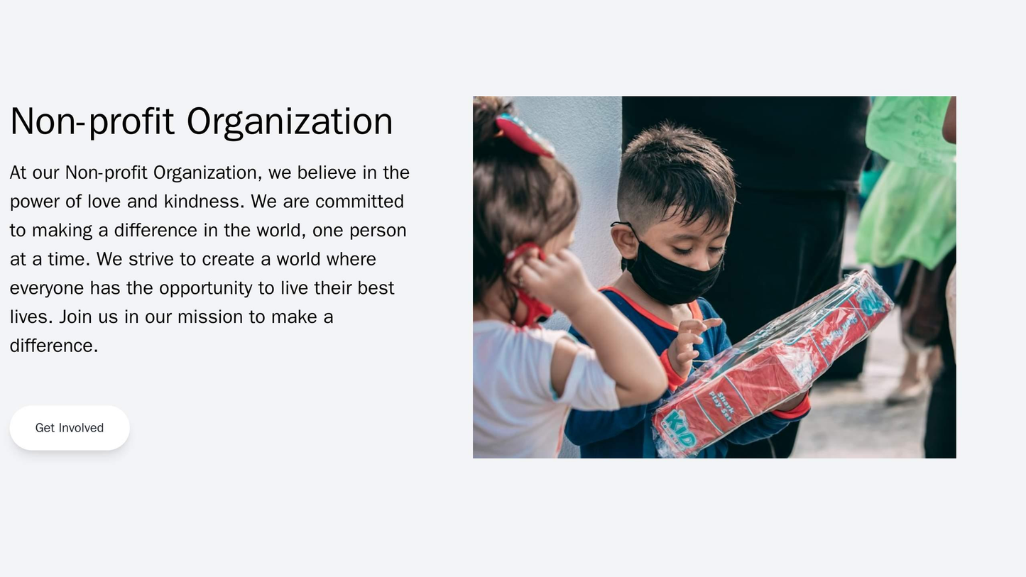 Non-profit Organization: A heartfelt, emotional design with a full-width image and a clearly defined mission statement. Web Template 3914