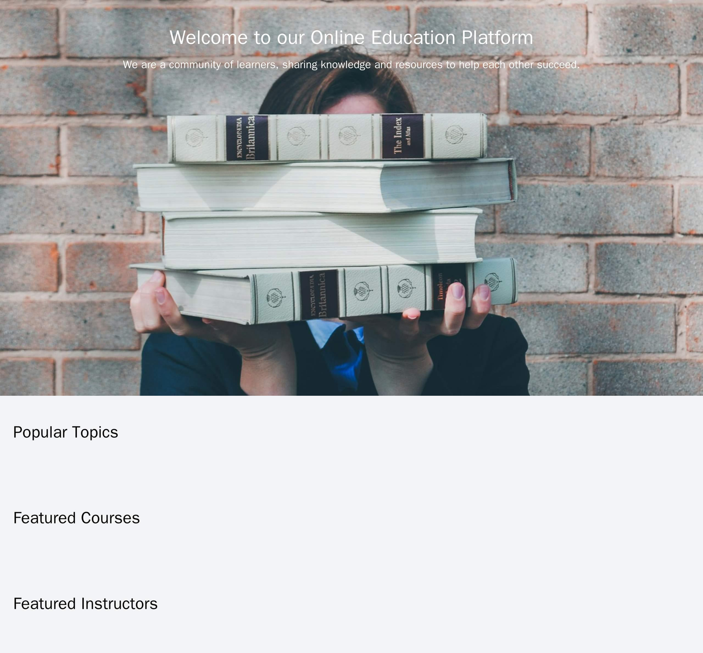 Online Education Platform: A multi-column layout with sections for courses, popular topics, and featured instructors. A Web Template 4093