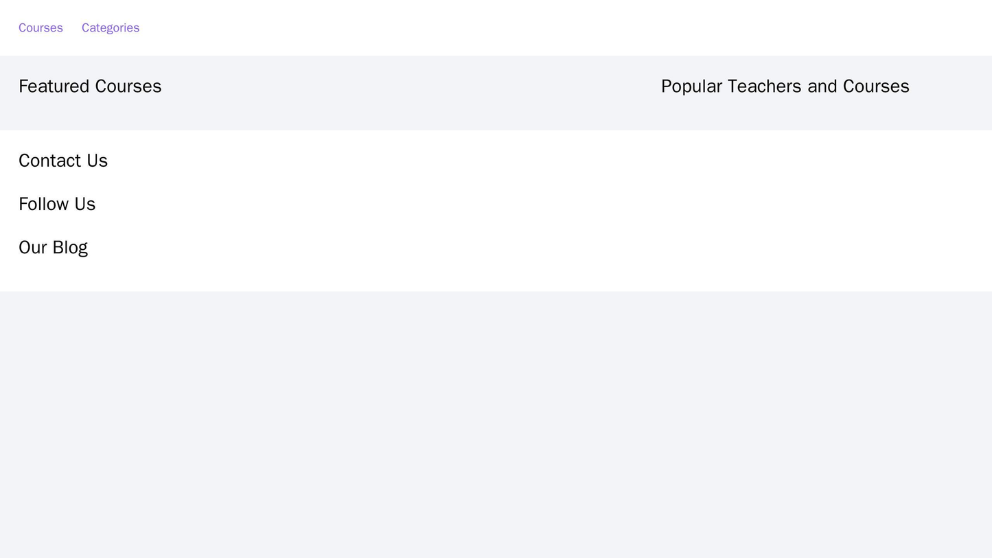 Online Education Platform: A left-aligned menu with courses and categories, a center area for featured courses, a right Web Template 4239