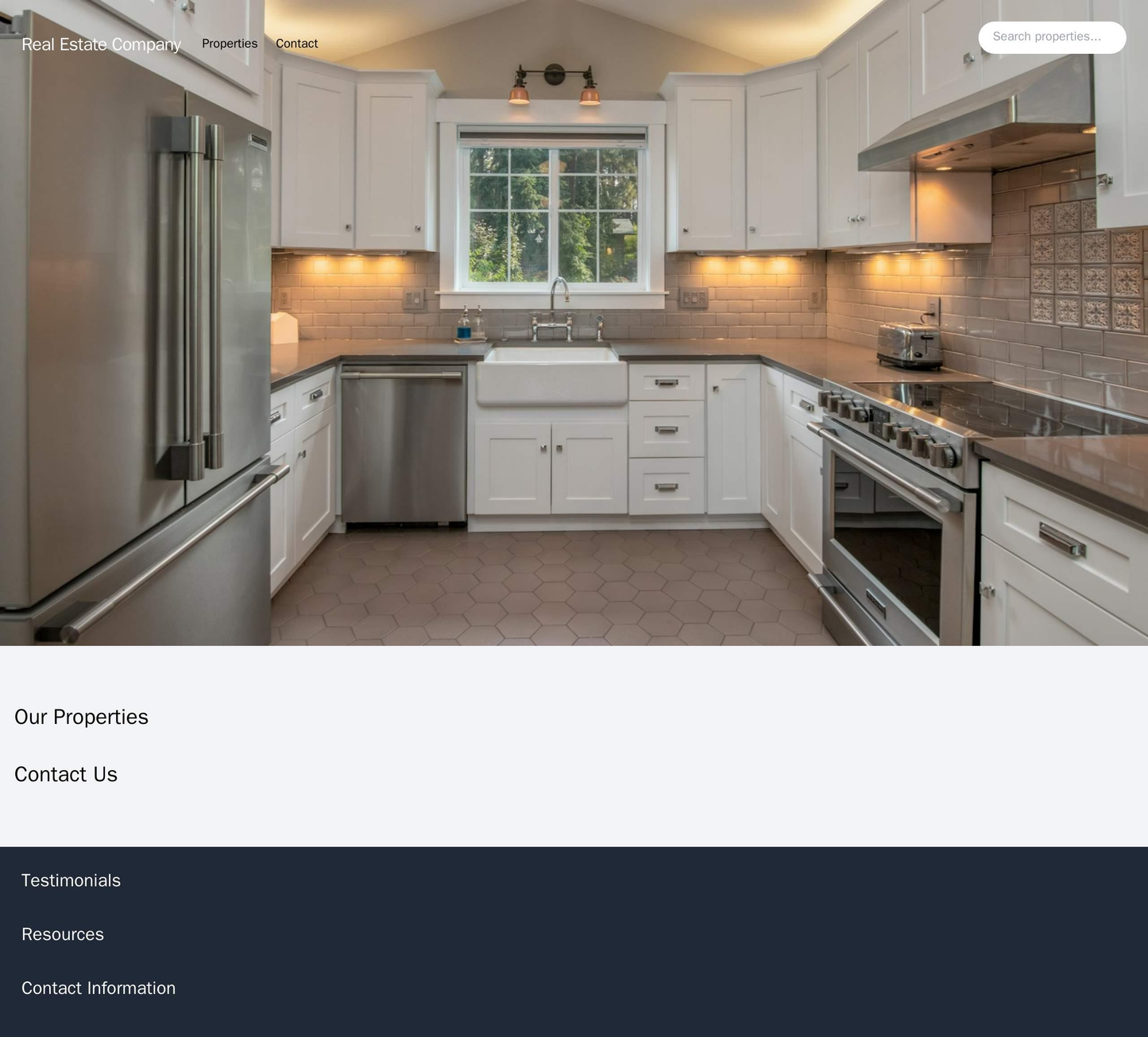 Real Estate Company: A sophisticated design with a large image of a property for sale in the header, a prominent search Web Template 4231