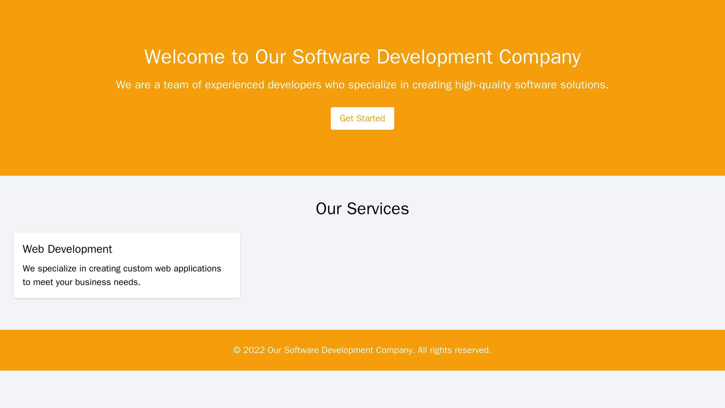 Software Development Company: A clean and modern layout with a prominent call-to-action button. The homepage includes a Web Template 4043