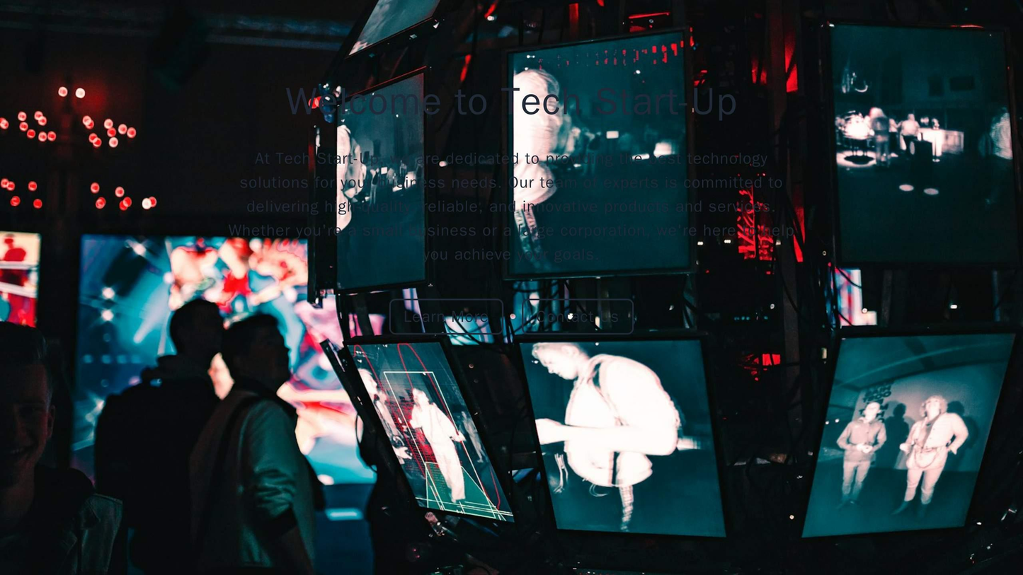 Tech Start-Up: A single-page website with a parallax scrolling effect and a bold, clean design. The logo is centered at Web Template 4997