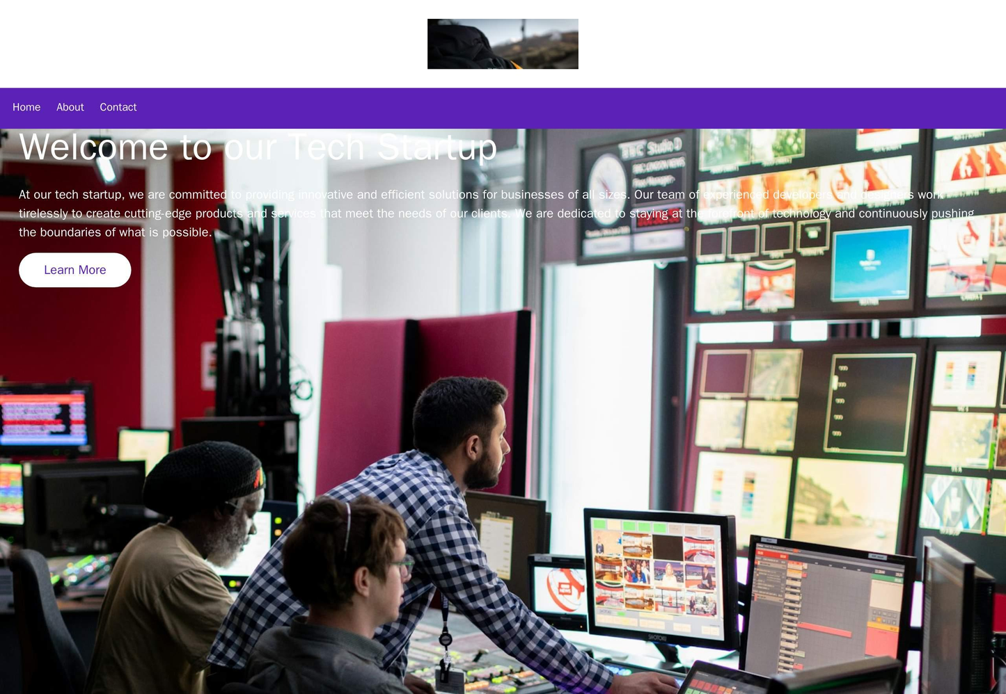 Tech Startup: Minimalistic design with a large, centered logo. Simple navigation menu at the top, and a full-width hero Web Template 3423