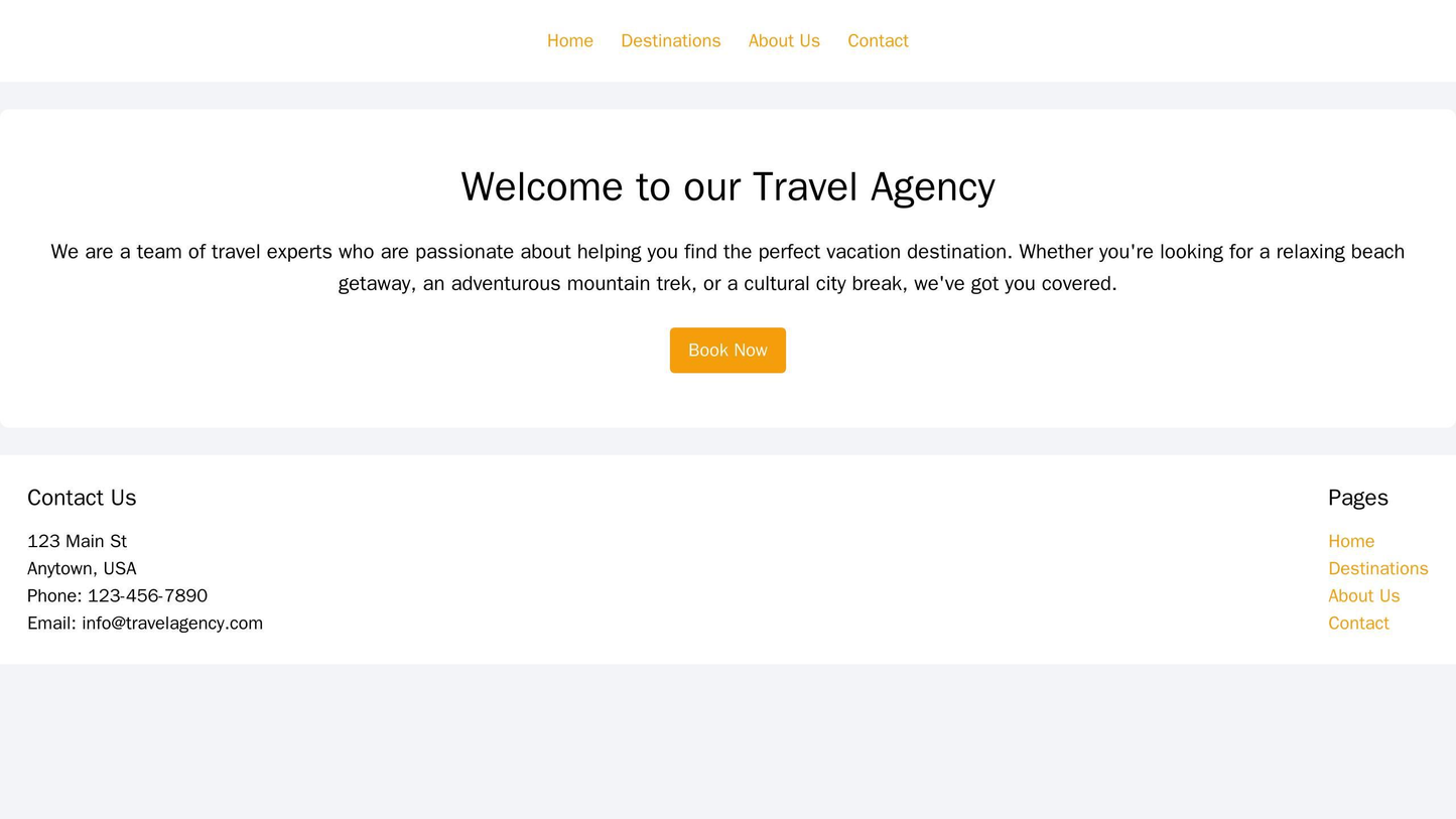 Travel Agency: A large, central image carousel showcasing vacation destinations, with a call-to-action button directing Web Template 3293