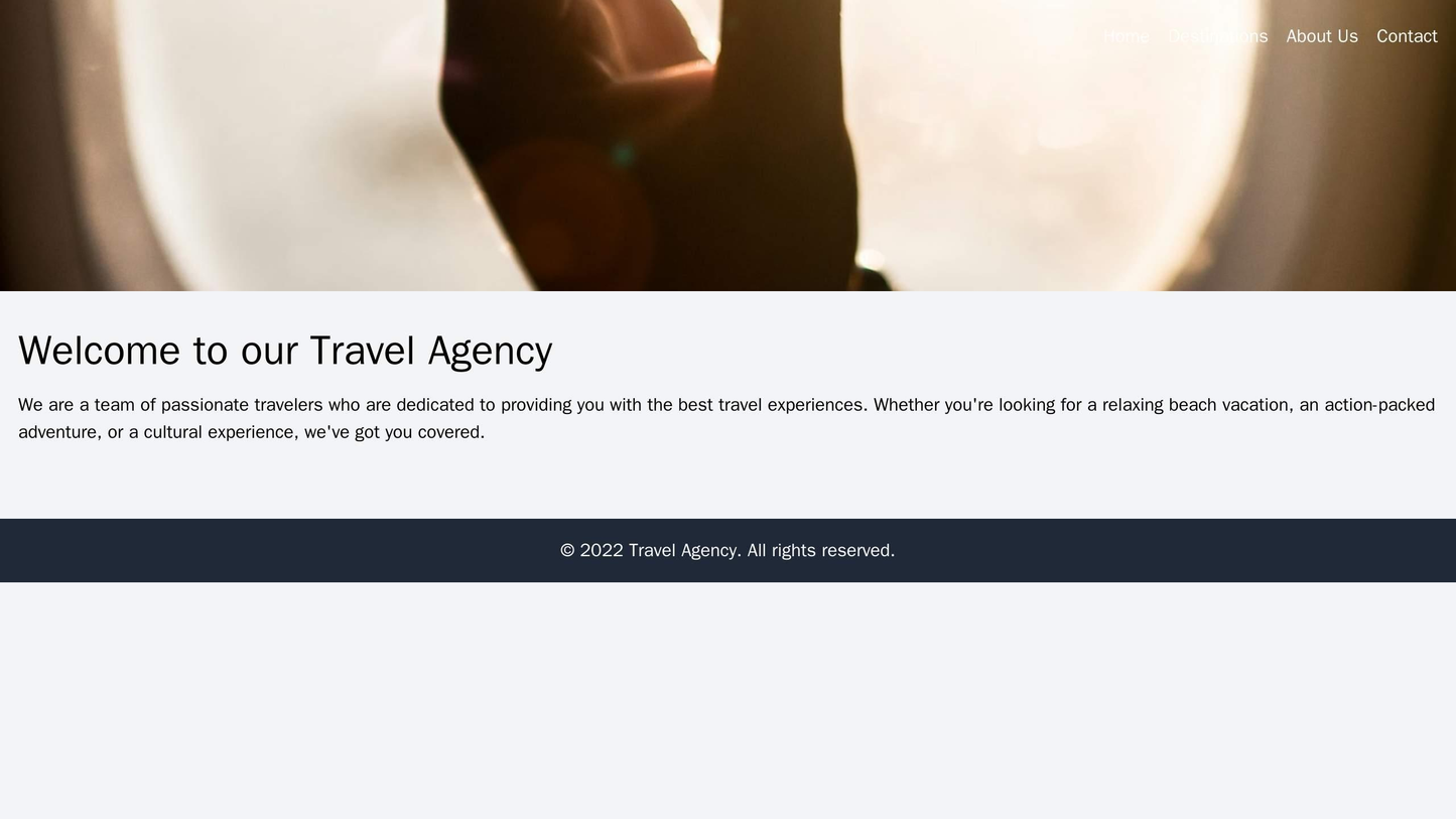 Travel Agency: A vibrant and adventurous design with a full-width header image and a menu located at the top right. The Web Template 4047