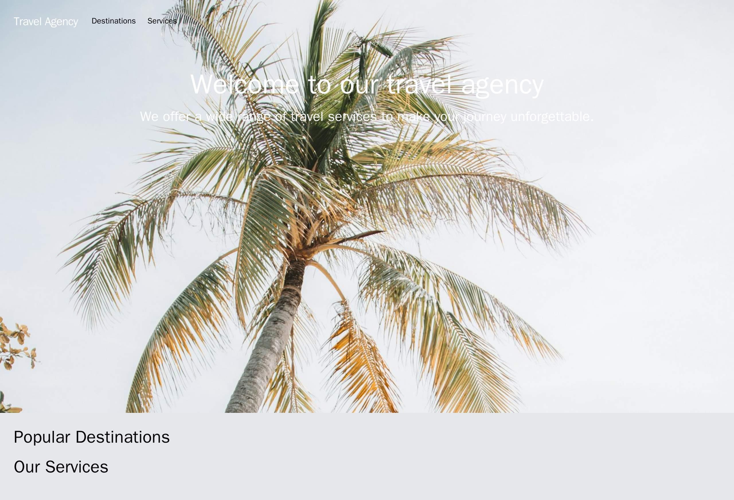 Travel Agency: An inviting and adventurous layout with an oversized header image of a beautiful travel destination. The Web Template 4090