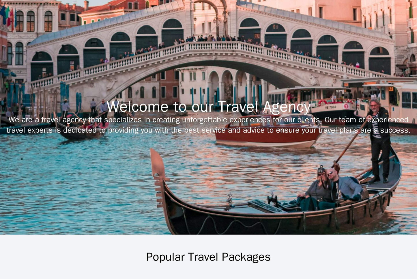 Travel Agency: A two-column layout with a stunning background image, a large search bar for destinations and dates, and Web Template 4487