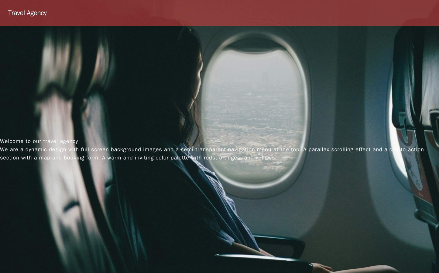 Travel Agency: A dynamic design with full-screen background images and a semi-transparent navigation menu at the top. A Web Template 4818