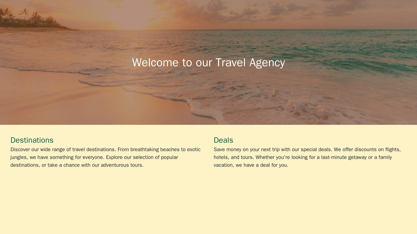 Travel Agency Website: A visually immersive website design with a full-width header image showcasing a beautiful travel Web Template 3336