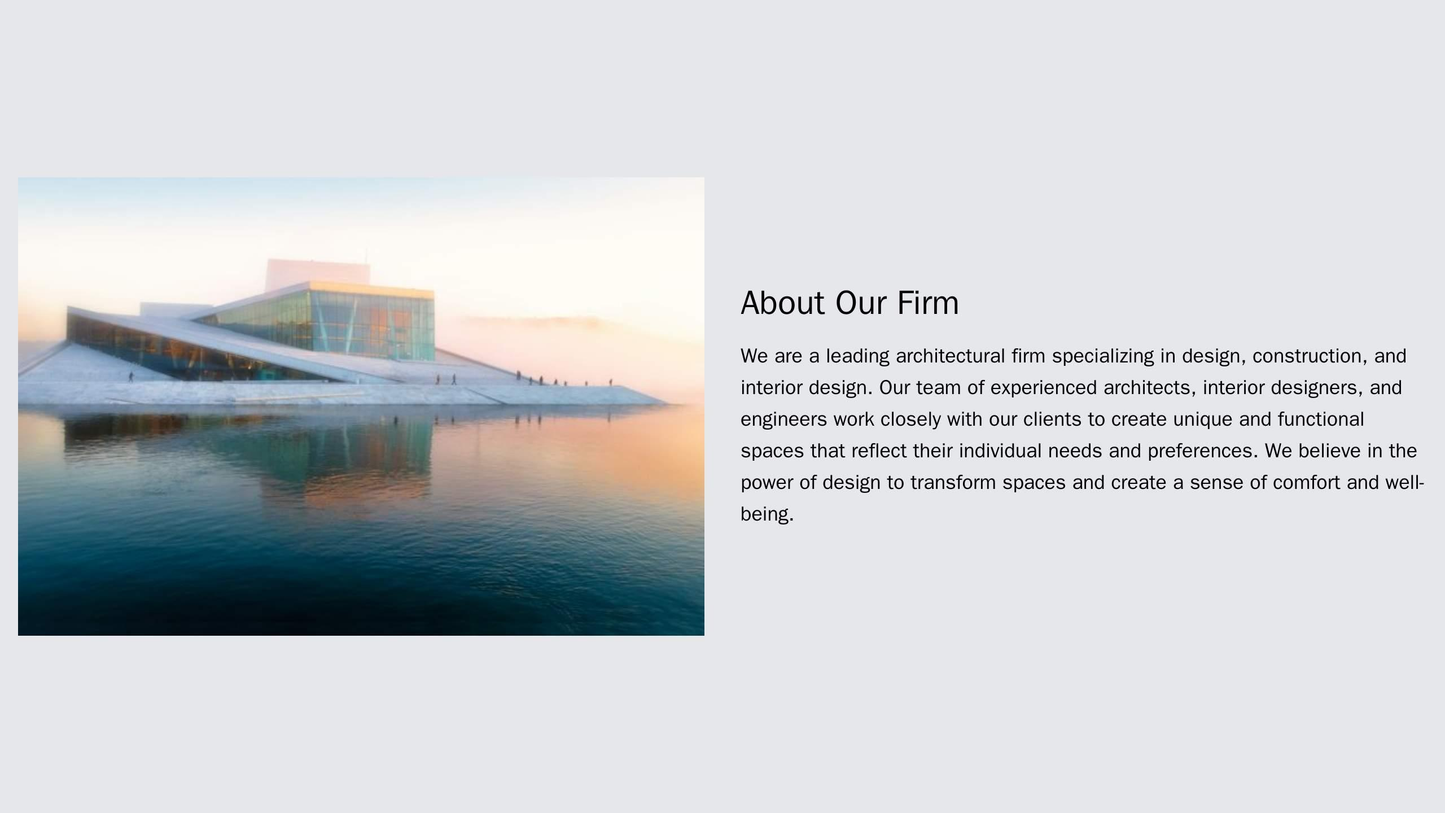 Architecture Firm: A minimalistic design with a large, central hero image of an architectural project, a text column on Web Template 1005