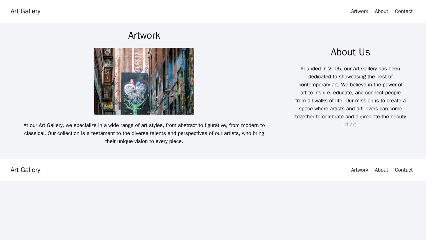 Art Gallery: A clean, grid-based layout showcasing artwork with a left sidebar for artist bios and upcoming events. The Web Template 1519
