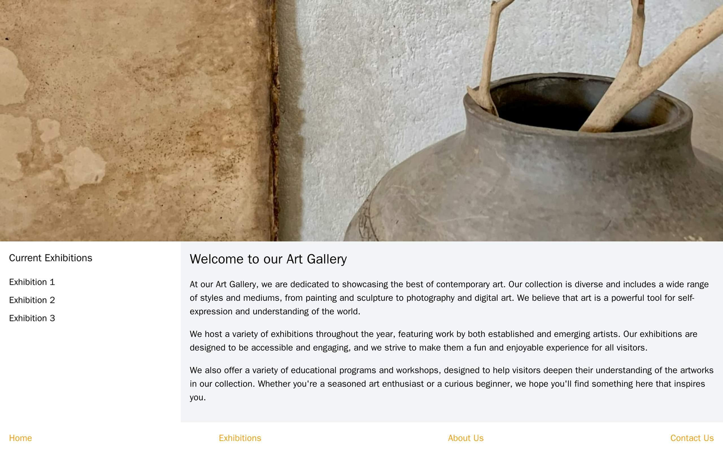 Art Gallery: A sleek and sophisticated design with a large banner image of an artwork at the top and a transparent menu Web Template 858