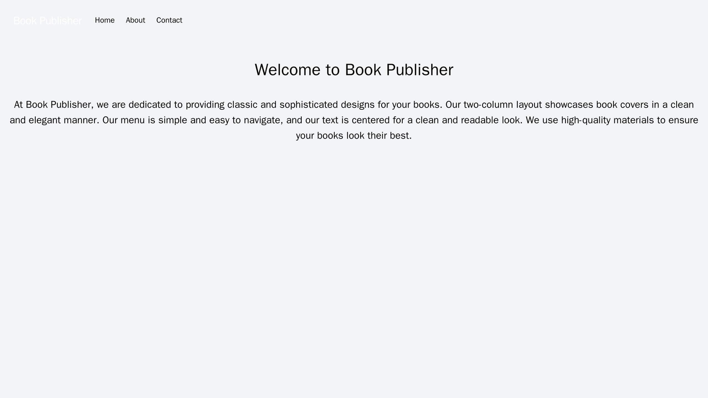 Book Publisher: A classic and sophisticated design with a two-column layout for showcasing book covers, a simple, clean Web Template 55