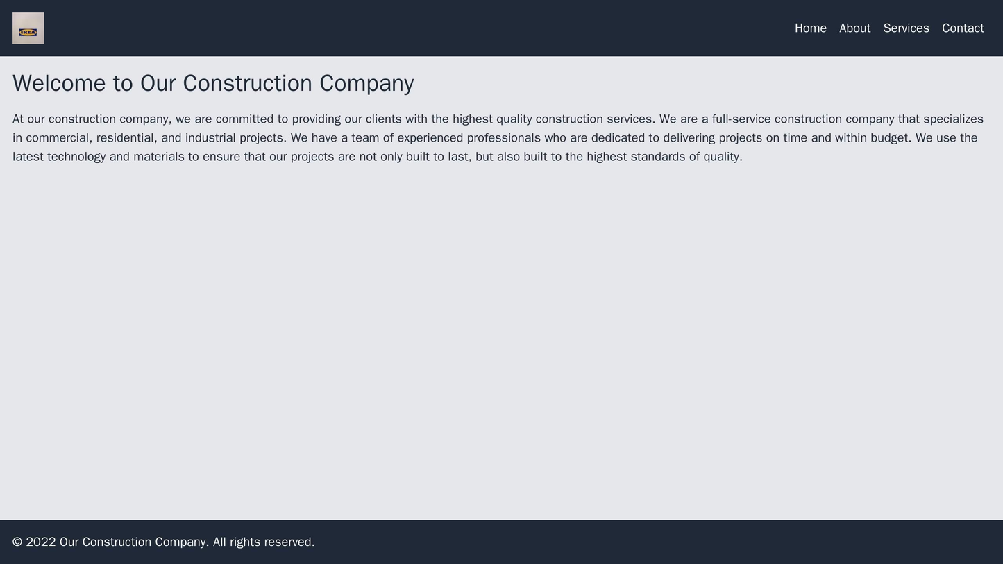 Construction Company: A sturdy and professional design with a gridded layout, a centered logo, and a left-aligned menu. Web Template 729
