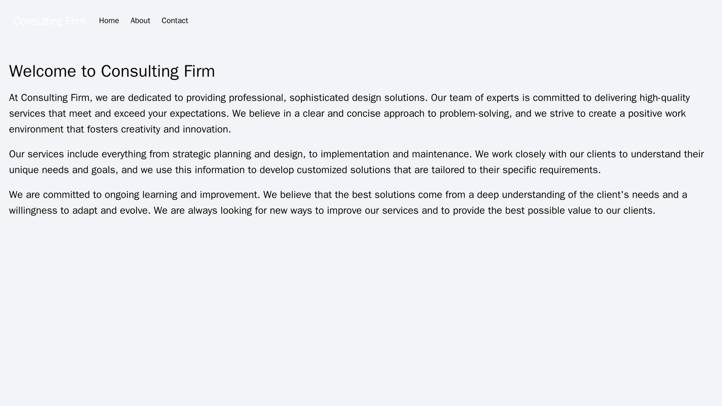 Consulting Firm: A professional, sophisticated design. A centered logo. A clear and concise menu. Plenty of white space Web Template 1409