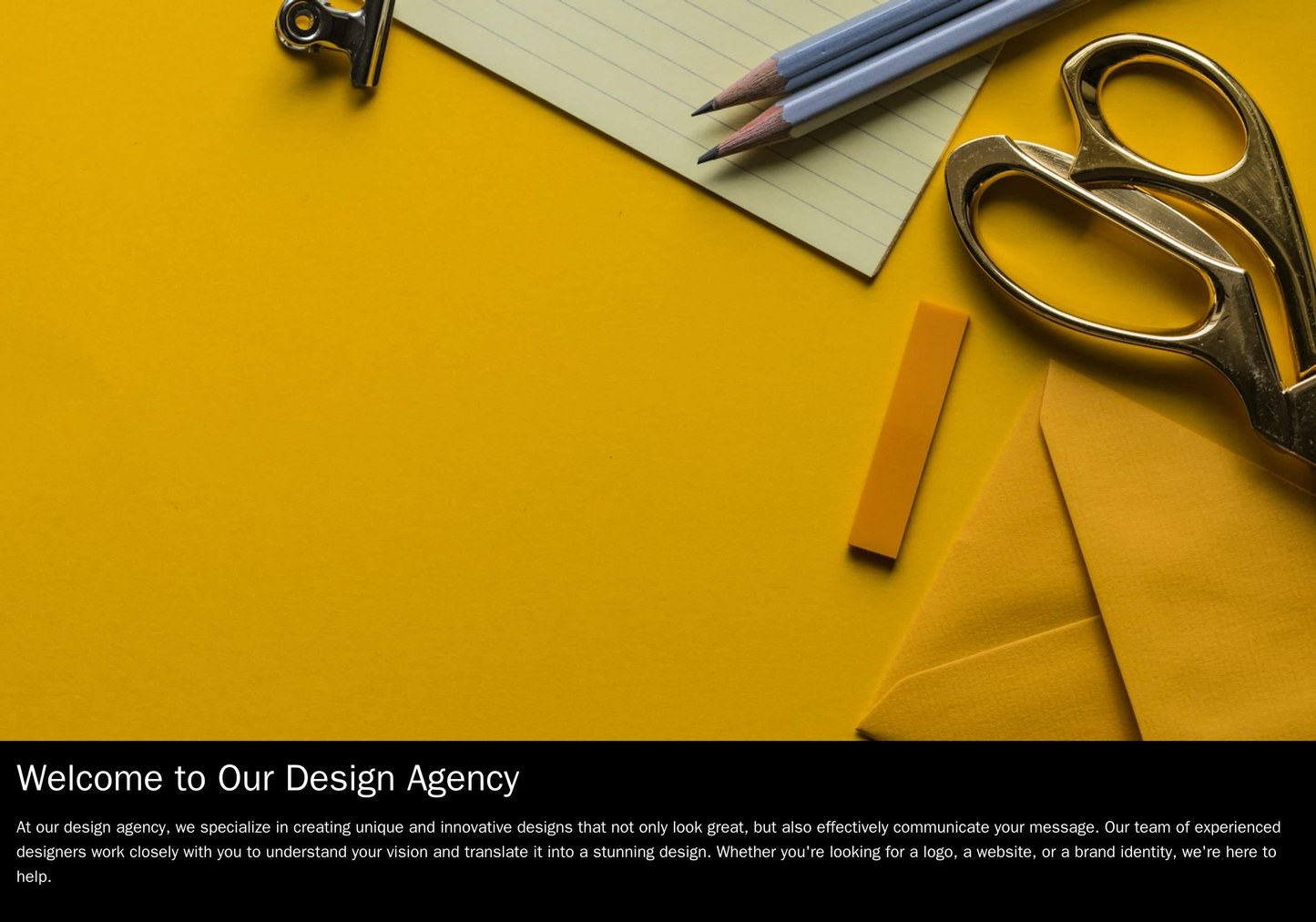 Design Agency: A minimalist layout with a full-screen background image or video, centered logo, and a hidden navigation Web Template 1310