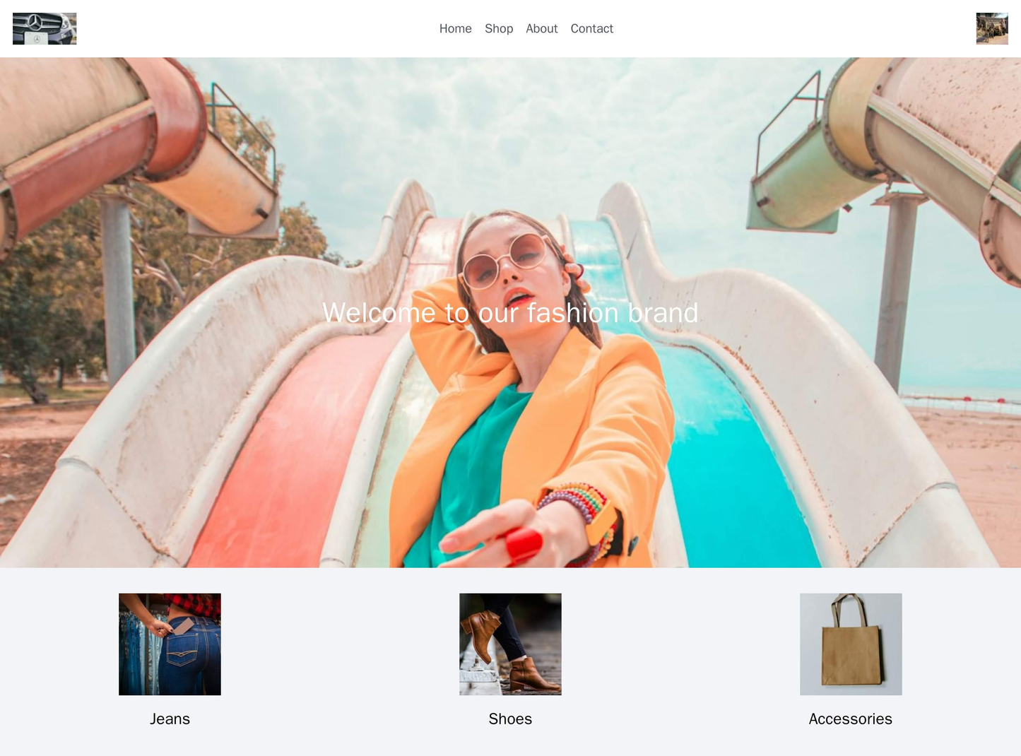 E-commerce Site for a Fashion Brand: A full-width homepage image with overlays for promotions, a navigation bar at the t Web Template 1211