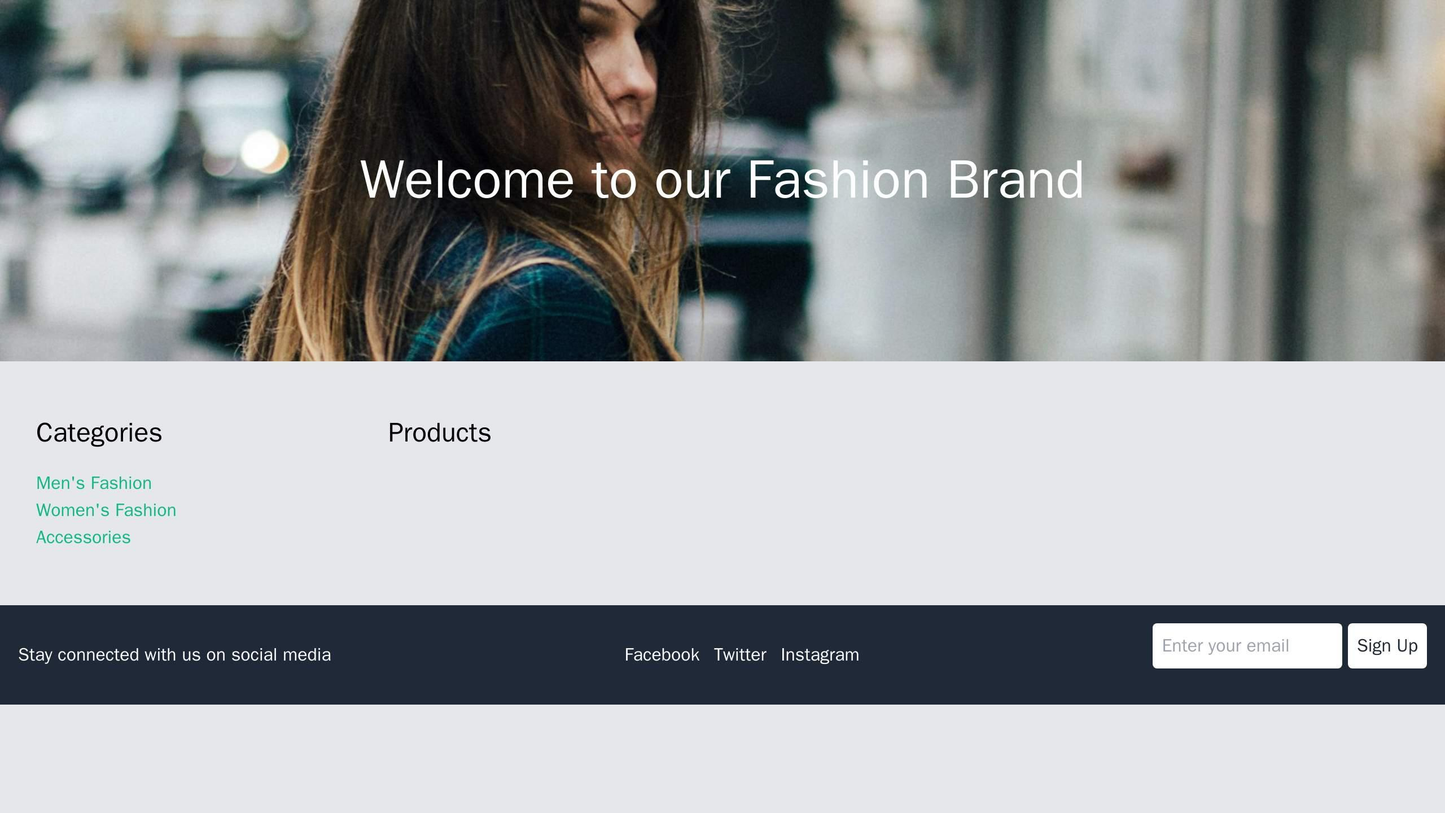 E-commerce Site for a Fashion Brand: A full-width header image with overlaid text and calls-to-action. A sidebar menu on Web Template 1723