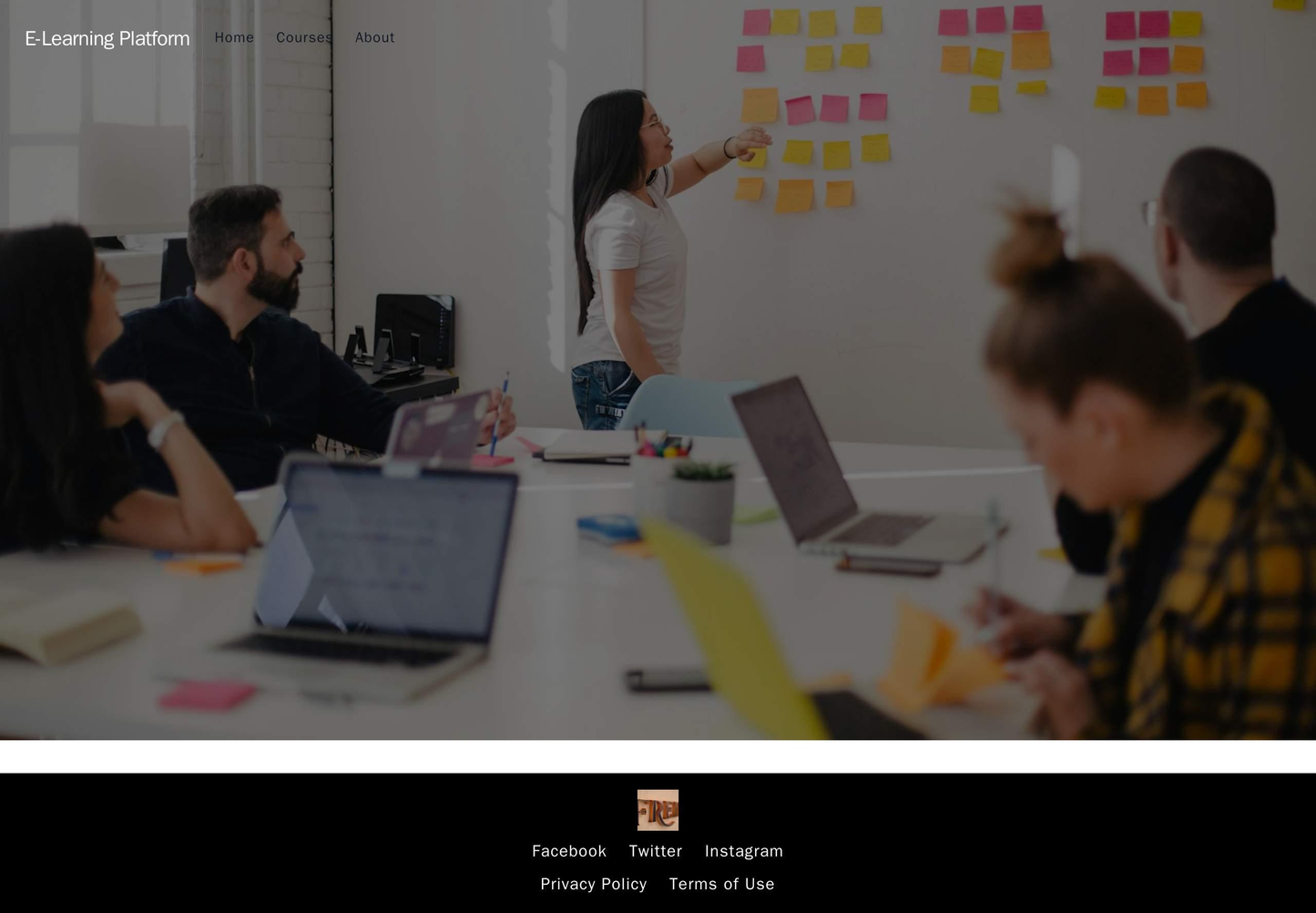 E-learning Platform: Large image header, clear navigation menu, a course catalog on the left, and course content on the Web Template 1699